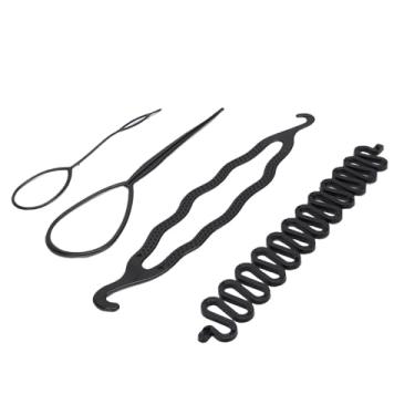 Imagem de Yinhing Conjunto de Ferramentas para Trança de Cabelo, 4 Peças, Kit de Acessórios de Estilo de Rabo de Cavalo para Mulheres, Estilo e Modelagem de Cabelo para Festas, Casamentos, Datas