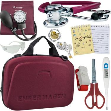 Imagem de Kit Maleta Luxo Estagio Aparelho de Pressao Estetoscopio - Love Saude,
