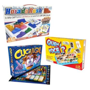 Imagem de Kit 3 Jogos de Tabuleiro Hora do Rush + Quem é Você + Cuca Legal