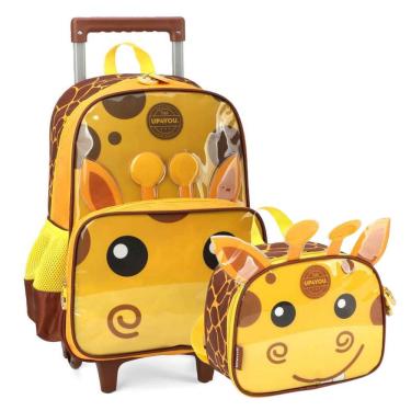 Imagem de Kit Mochila de Rodinha e Lancheira de Girafas Up4you 39942
