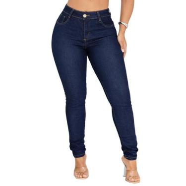 Imagem de Calça Jeans Feminina Linha Premium Com Lycra Cintura Alta Empina Bumbu