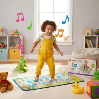 Imagem de Tapete Piano 8 Teclas Musical Interativo Infantil Educativo Estimular 