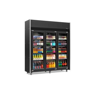 Imagem de Expositor 3 Portas All Black GEAS3PLB 4 Prateleiras 220v Gelopar