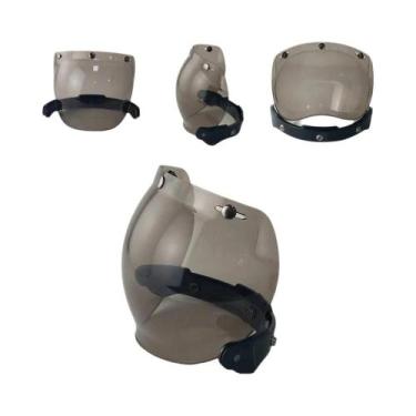 Imagem de Capacete De Motocicleta Vintage Com Viseira Bolha, Aberto, Articulado,