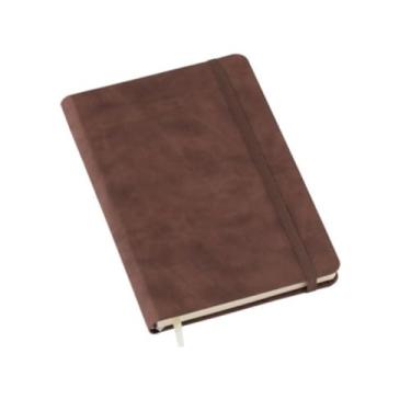 Imagem de Caderno Sem Pauta Grande A5 14x21 80 Folhas Caderneta de Anotações Capa Emborrachada(marrom sem pauta)