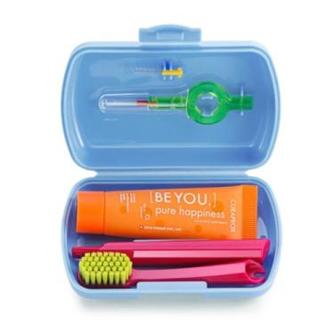 Imagem de Travel set brazil curaprox escova de viagem, interdental, creme dental