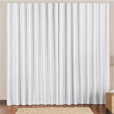 Imagem de Cortina 2 Mts Sala Quarto Blackout Para Trilho Suisso Branca