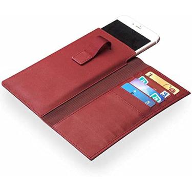 Imagem de HAODEE Capa de telefone coldre carteira, porta-cartão de bolsa longa capa de armazenamento de dinheiro para Apple iPhone SE 2022/4,7 polegadas 5,51 × 3,26 polegadas (cor: vermelho)