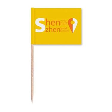 Imagem de Shenzhen Geography Coordenates Travel Toothpick Flags Marker Topper Decoração de Festa