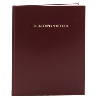 Imagem de Caderno de engenharia da BookFactory - 96 páginas (formato de grade de engenharia de 0,61"), 20,32 cm x 27,94 cm, caderno de laboratório de engenharia, capa, capa rígida costurada fina (EPRIL-LGS-A-T4-Size--Main), Burgundy Imitation Leather, 8" x 10" – 168 pg