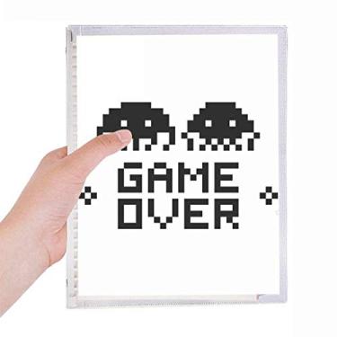 Imagem de Caderno Game Over Little Monster Pixel com folhas soltas e diário recarregável
