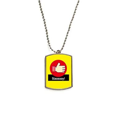 Imagem de DIYthinker Colar com pingente de placa de cachorro de aço inoxidável Hip Hop Music Reuly Louises and Resspects