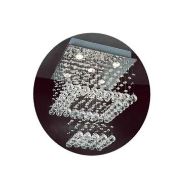 Imagem de Lustre Pendente Quadrado Cristal  50x50x60 Lustre moderno Lustre cristais