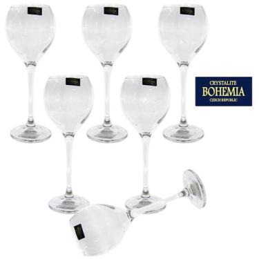 Imagem de Jogo 6 Taças Vinho Branco Cristal Transparente Cecília 240ml - Bohemia