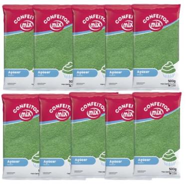 Imagem de 10 Açúcar Colorido Algodão Doce Bolo Cupcake Confeitaria (Verde)