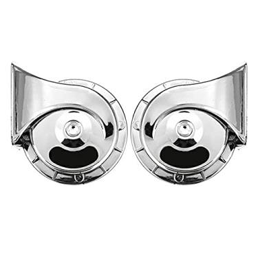 Imagem de Buzina de ar super alta 12V 1 par buzina elétrica de caracol Speeker à prova d'água universal carro motocicleta caminhão barco 400DB elétrico alto caracol buzina de ar sirene kit de buzinas de trem (cor: cinza prata)