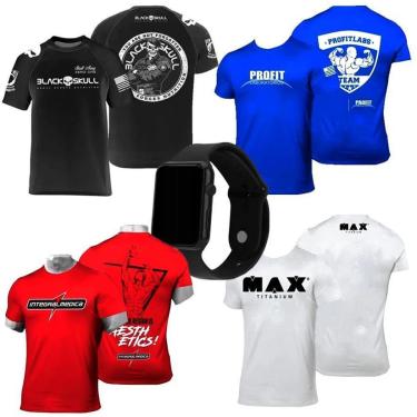 Imagem de Kit 4x Camiseta Branca Caveira + Preta Bope Black Skull + Vermelha Integral Medica + Branca Max Tita-Unissex