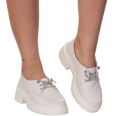 Imagem de Sapato Mocassim Oxford Feminino Moda Brilho Estilo Shoes