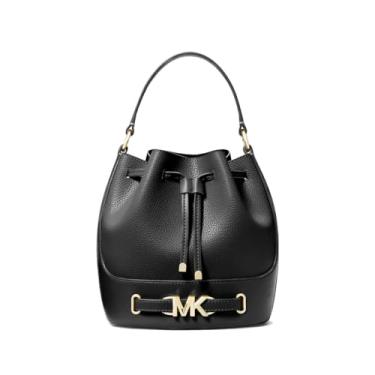 Imagem de Michael Kors Bolsa tiracolo com cinto médio Reed couro preto, Preto