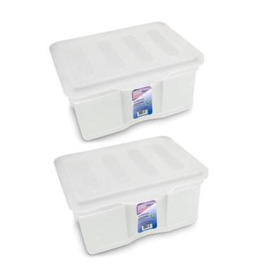 Imagem de Kit 2 Caixas Organizadoras Multiuso C/ Tampa 5L Transparente - Arqplas