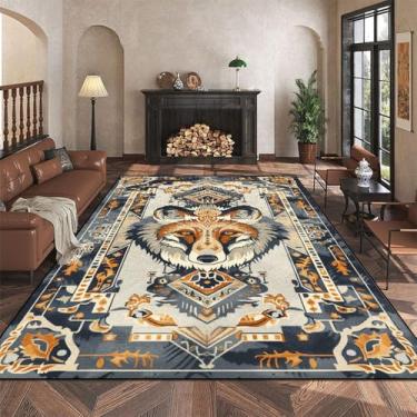Imagem de Tapetes com estampa animal Sala de estar Decoração estilo nacional Casa Sofá Mesa Tapete de área para quarto Tapete de chão, DW009, Flanela, 5,200 x 250 cm 78,7 x 98 pol.