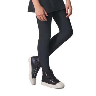Imagem de Meia Calça Infantil Algodão Fio 80 Selene  9555, M, Preto