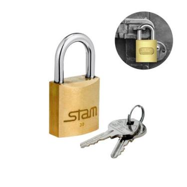 Imagem de Cadeado de 30 Mm Com Duas Chaves Para Portas E Portões Stam, E-Coat