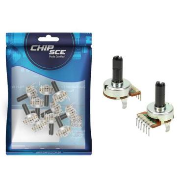Imagem de 10x Potenciômetro Linear Rotativo 50Kb c/ 6 Terminais - CHIPSCE