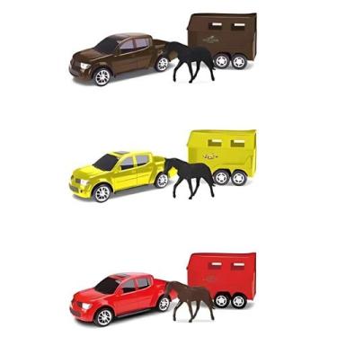 Imagem de Camionete Pick-up RX L200 Com Trailer Caretinha e Cavalo - Roma Brinqu