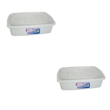 Imagem de Kit 2 Caixa Organizadora Container 5 L C/Tampa 34x24x11Cm - Arqplast