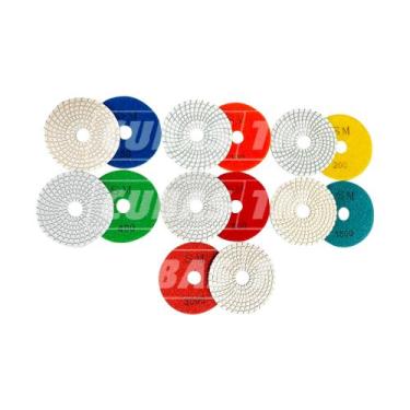 Imagem de 7 Lixas Diamantadas para Polimento Granito Mármore Porcelanato grãos 5