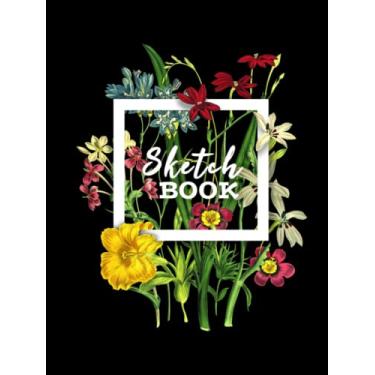 Imagem de Sketchbook - 8.5" x 11" large , 200 page: Best multifunctional Notebook, Journal, notepad 200 pages. Size 8 1/2" x 11" Dotgrid (Best dottet big Hardcover Sketchbooks) Beautiful bouquet