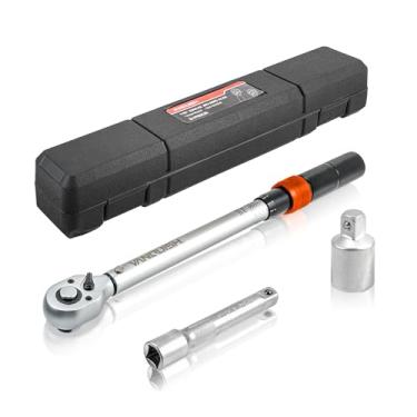 Imagem de Vanquish Chave de torque de acionamento de 1/5.1 cm com barra de extensão de 12,7 cm e adaptador de 1/5.1 cm a 3/20.3 cm, 72 dentes, 20-170 FT.LB/27.1-230.6 Nm, ± 3% de alta precisão, 1600 AM