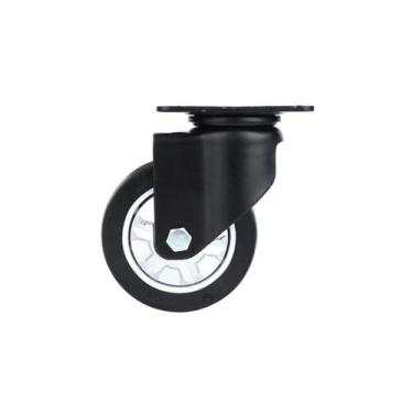 Imagem de Rodizio PVC Preto Giratório Sem Trava 75mm Suporta até 80kg - Mixso