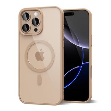 Imagem de oakxco Capa magnética transparente para iPhone 16 Pro Max compatível com Magsafe, fina, fina, transparente, não amarela, amortecedor de silicone Hybird e capa protetora de plástico rígido para