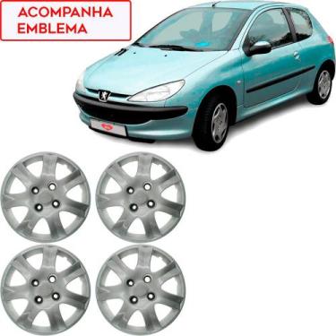 Imagem de Jogo 4 Calotas Peugeot 206 207 307 98 a 14 Aro14 Cubo Baixo - GRID