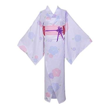 Imagem de Re0 Re Life a Different World from Zero Cosplay Ram Rem Cosplay Fantasia Quimono Halloween Conjunto Completo, Quimono, Female XS