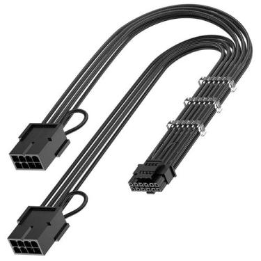 Imagem de Adaptador pci-e 5.0 12vhpwr 16 pinos para 2 x 8 pinos (6+2) - PC MASTE