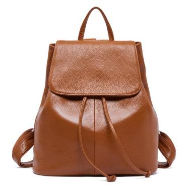 Imagem de Bolsa Mochila BOYATU de Couro Genuíno Feminina - Marrom