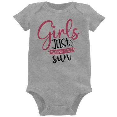 Imagem de Body Bebê Girls Just Wanna Have Sun - Foca na Moda, Cinza, GG