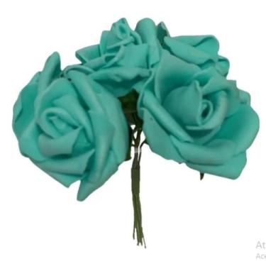 Imagem de 4 buquês mini rosas em eva com 6 rosas em cada arranjo flor - Novidádi