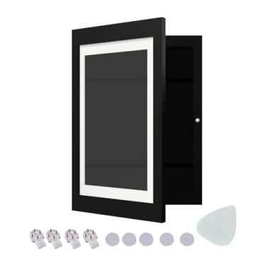 Imagem de Kuntesetty 27x39cm 8k Artamento infantil Montagem de parede para crianças Desenho de abertura frontal versátil leve, Moldura Preta