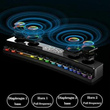 Imagem de Soundbar Bluetooth com Subwoofer 3D - Áudio Estéreo, USB, AUX, FM e Re