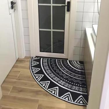 Imagem de Tapete de canto de quarto de círculo, tapete decorativo fofo para sala de estar, tapetes de quarto, tapete de pelúcia, tapete de entrada macio, 1 peça, um tapete, 60x60cm