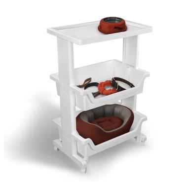 Imagem de Estante Plástica 3 Prateleiras Resistente Retangular Ordene