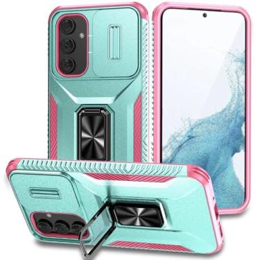 Imagem de Capa de telefone à prova de choque Armor para Samsung Galaxy A15 A05S A25 A35 A55 A54 A34 A14 5G Slide Push Window Proteção de lente Capa traseira, cinza verde, rosa, para A25 5G