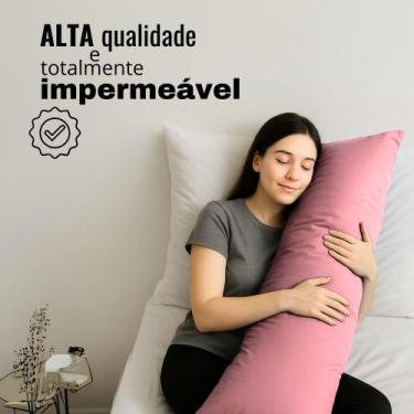 Imagem de Capa p/ Travesseiro de Corpo Impermeável 50x140cm Com Zíper Coloridas 