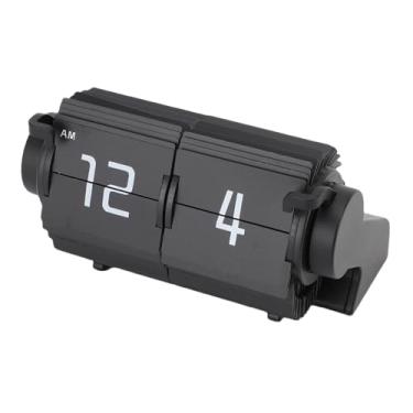 Imagem de Relógio Automático do Calendário Flip, Despertador de Mesa Digital Mecânica retrô, Exibição de Números de Grande Número, Formato de 12 Horas, 120 Dias de Espera (Preto)