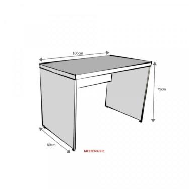 Imagem de Mesa Reta Natus 40mm 100 Cm 60 Cm Bramov Móveis Preto/branco