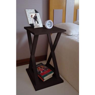 Imagem de Mesa X Lateral de Apoio ou Mesa de Cabeceira Preto Laca